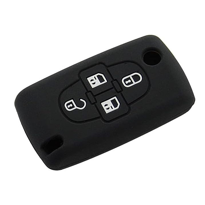 Peugeot 4 gombos szilikon tok - Fekete