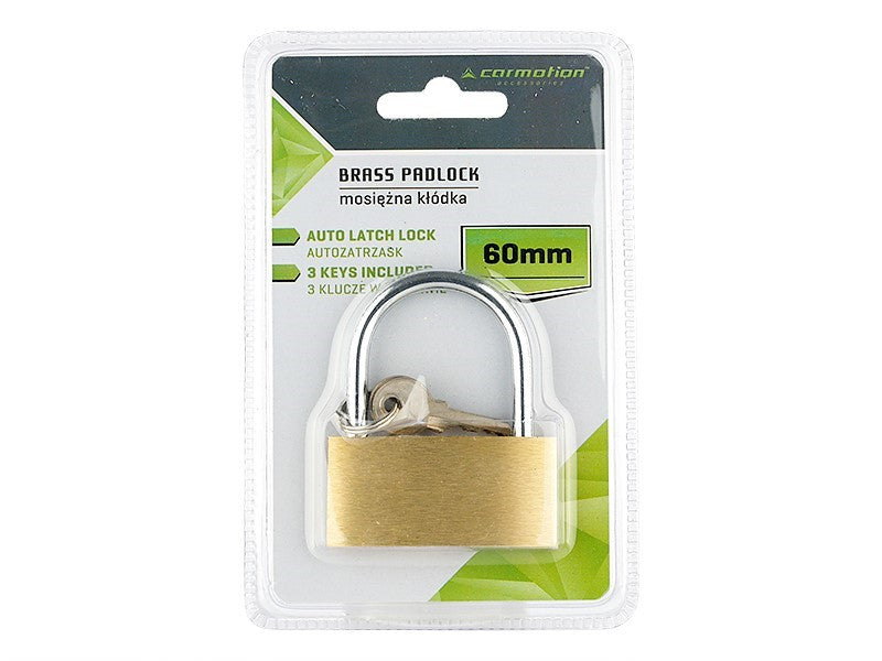 Sárgaréz lakat 3 kulccsal 60 mm – kép 2