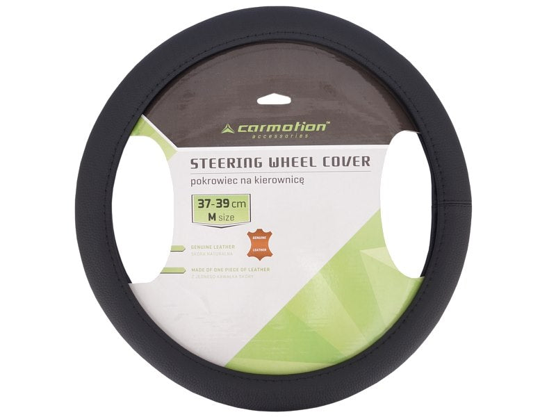 Kormánykerék huzat M 37 39 cm 1 db valódi bőrből fekete – kép 2