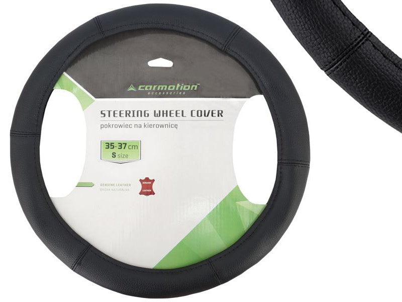 Kormánykerék huzat "S" 35-37 cm, 6 rész valódi bőr, fekete