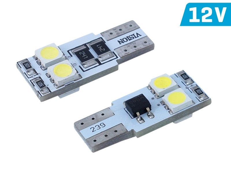 Izzó VISION W5W (T10) 12V 4x 5050 SMD LED, CANBUS, fehér, 2 db