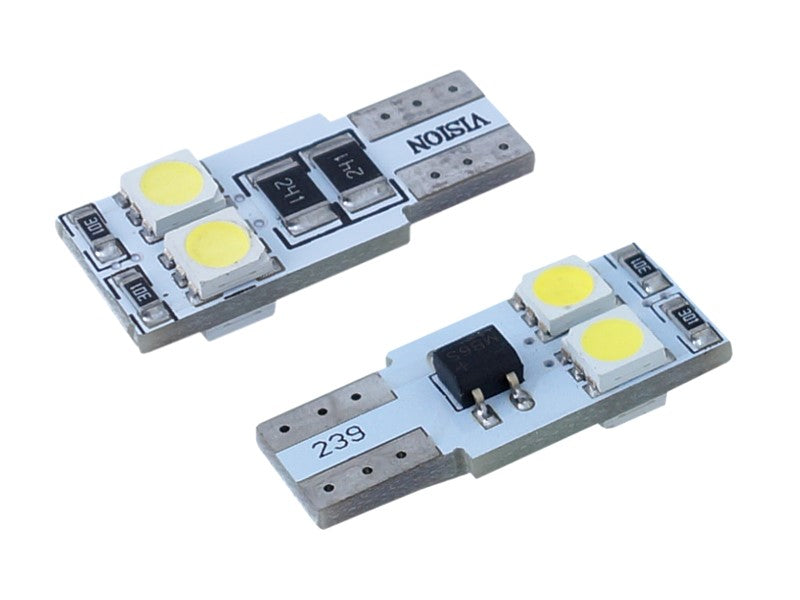 Izzó VISION W5W T10 12V 4x 5050 SMD LED CANBUS fehér 2 db – kép 2