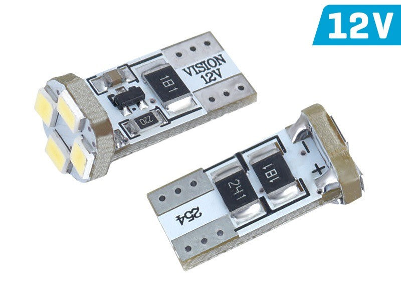 Izzó VISION W5W (T10) 12V 4x 3528 SMD LED, CANBUS, fehér, 2 db