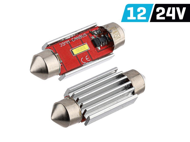Izzó VISION Festoon SV8.5 39 mm 12/24V 1x 1860 SMD LED, nem poláris, CANBUS, fehér, 2 db