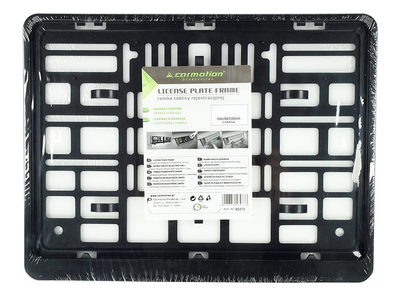 Rendszámtábla keret kétsoros fekete – kép 2