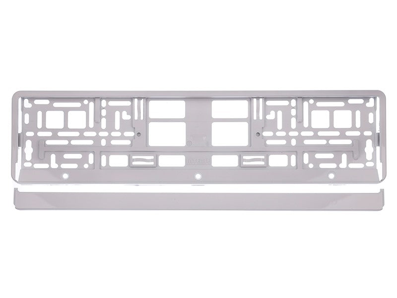 Rendszámtábla keret fémezett fehér – kép 2