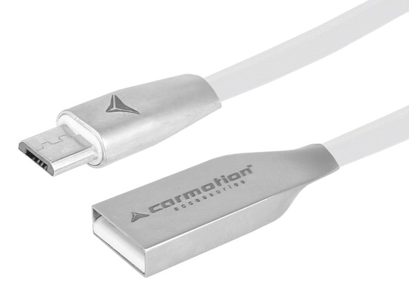 Töltő- és szinkronizáló kábel, 120 cm, USB> micro USB, fehér