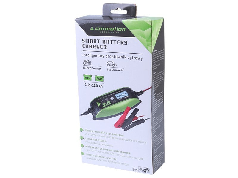 Mikroprocesszoros egyenirányító 6V 12V 2A 4A 12 120 Ah IP65 akkumulátorokhoz – kép 2