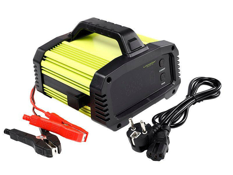 Intelligens digitális egyenirányító 12V 25A 6 400 Ah 24V 15A 6 200 Ah akkumulátorokhoz start funkcióval – kép 2