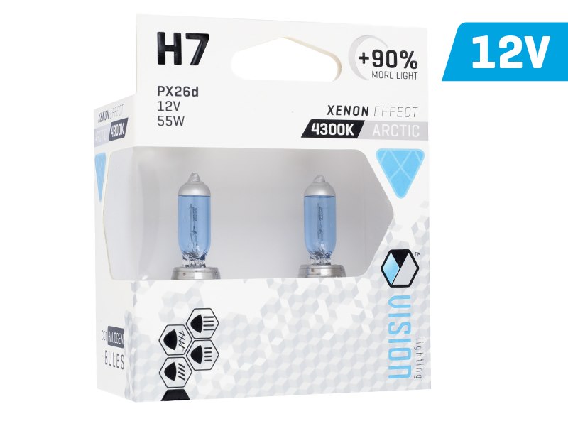 Izzók VISION sarkvidéki fehér H7 12V 55W PX26d U E4 + 90%, 2 db