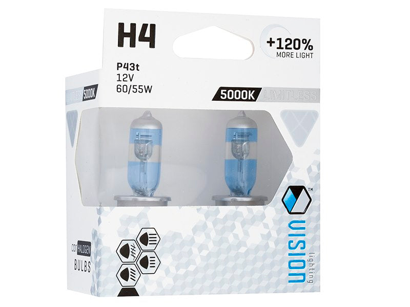Izzók VISION limitless fehér H4 12V 60 55W P43t U E4 120% 2 db – kép 2