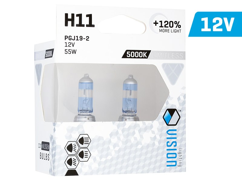 Izzók VISION limitless white H11 12V 55W PGJ19-2 U E4 + 120%, 2 db