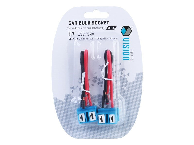 Izzó foglalat H7 ferde kerámia 15cm kábel 2 db – kép 2