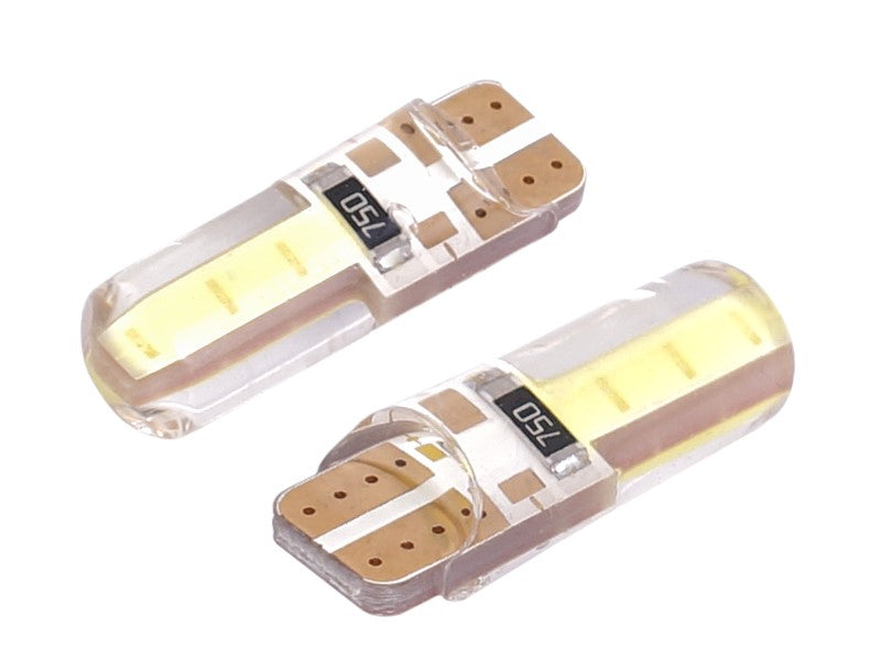 Izzó VISION W5W T10 12V 2x COB LED fehér szilikon ház 2 db – kép 2