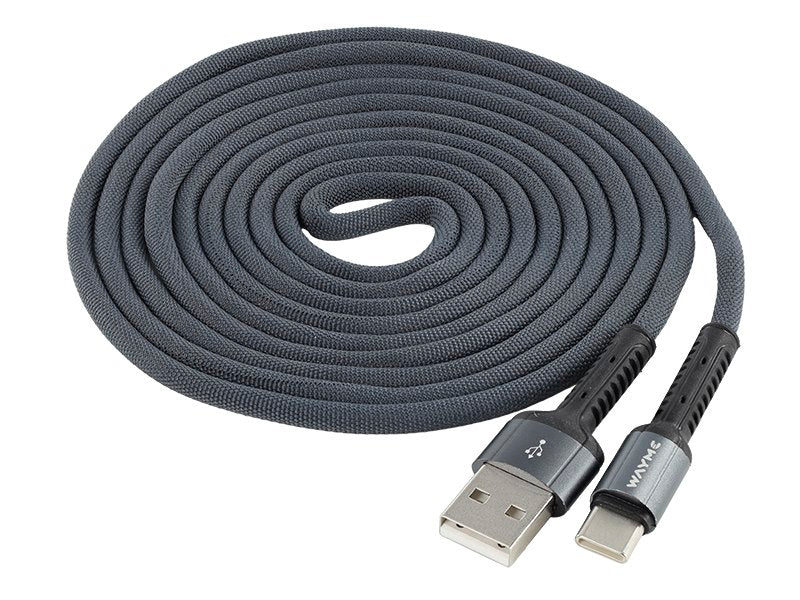 WAYME töltő  és szinkronizáló kábel  fonott mikroszálas 200 cm USB> USB C – kép 2