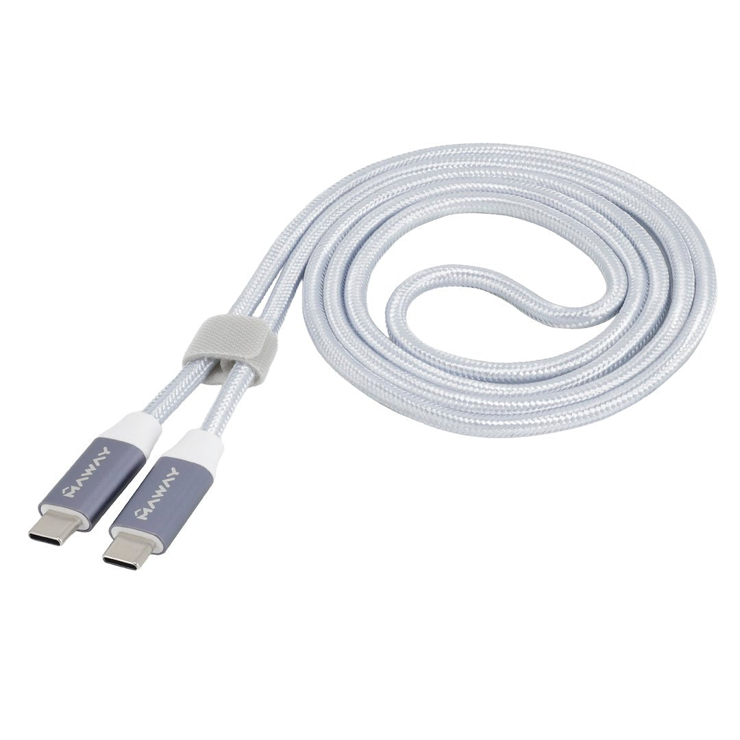 Töltő és szinkronizáló kábel fonott mikroszálas 120 cm USB C> USB C v30 max 34A – kép 2