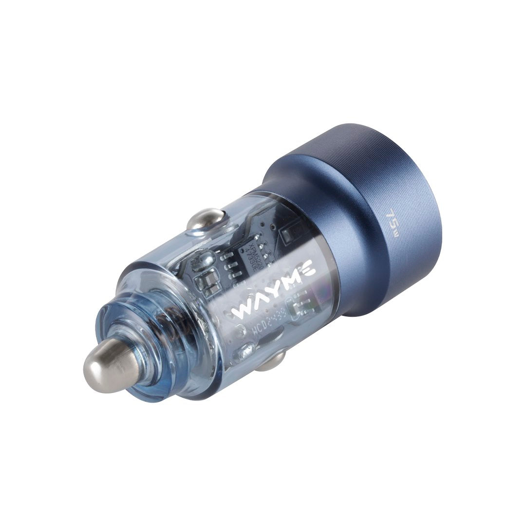 WAYME töltő 1224V USB 30W  USB C PD 45W átlátszó kék – kép 2