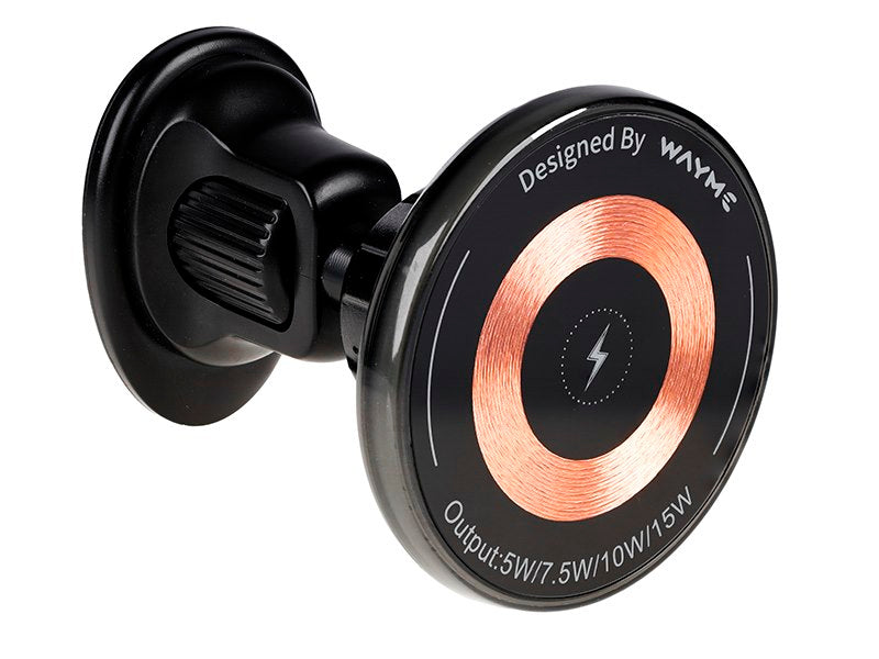 WAYME Mágneses szellőzőtartó 15W-os induktív töltővel + USB-C > USB-C kábel 100 cm