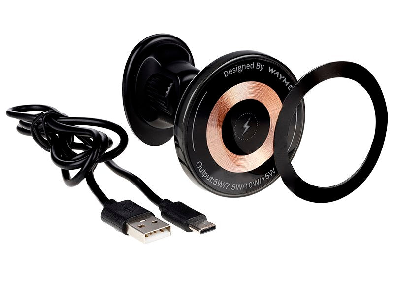 WAYME Mágneses szellőzőtartó 15W os induktív töltővel  USB C > USB C kábel 100 cm – kép 2