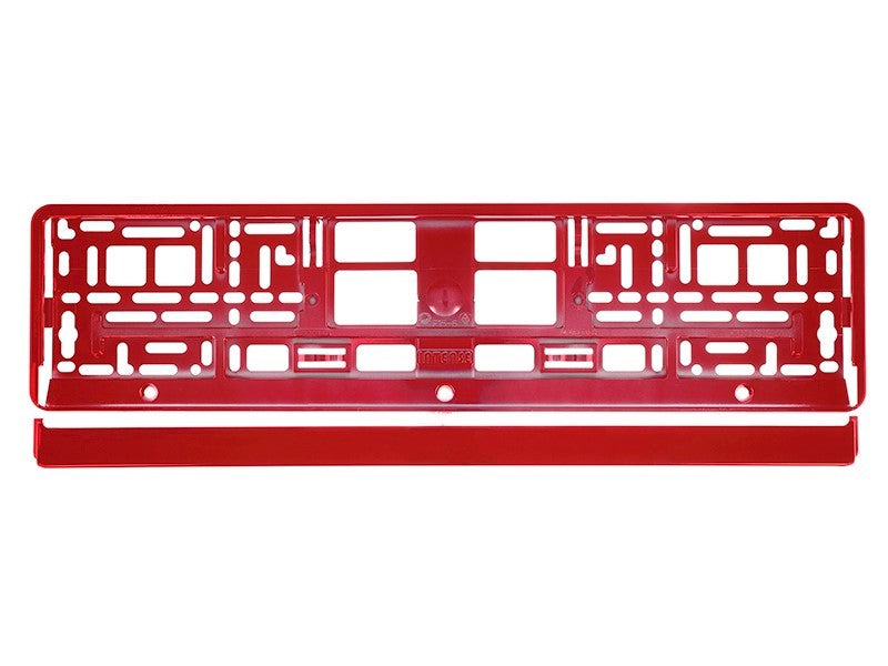 Rendszámtábla keret fémezett piros – kép 2