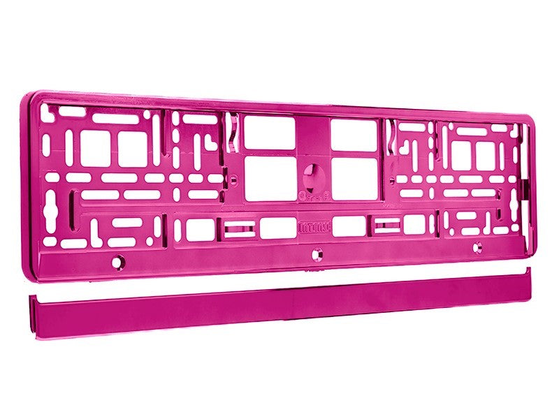 Rendszámtábla keret, fémezett, rózsaszín