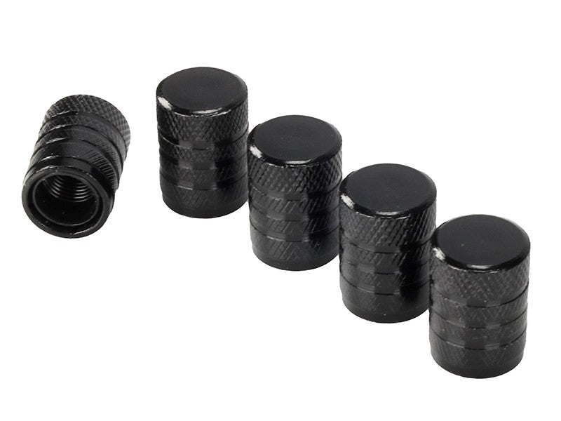 Alumínium szelepsapkák műanyag menetes betéttel 5 db fekete színben – kép 2