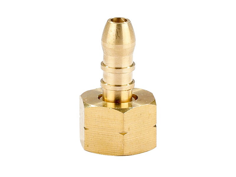 Gáztömlő vége belső menetes 3/8 "L, 9-10 mm-es tömlőcsonkkal, sárgarézből