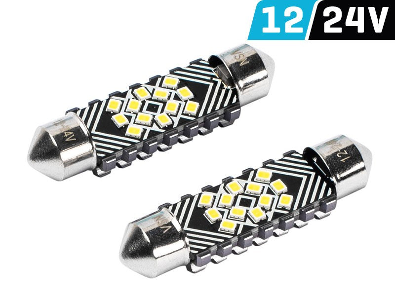 Izzó VISION Festoon SV8.5 41 mm 12/24V 12x 2016 SMD LED, CANBUS, fehér, 2 db