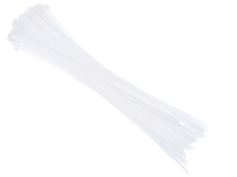 Nylon kábelkötegelő 300x3,6 mm, fehér, 100 db