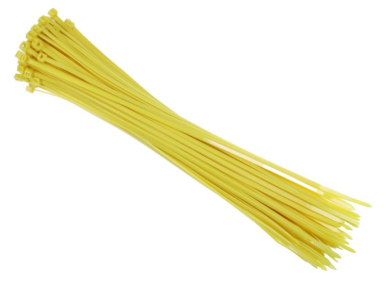 Nylon kábelkötegelő 300x3,6 mm, sárga, 100 db