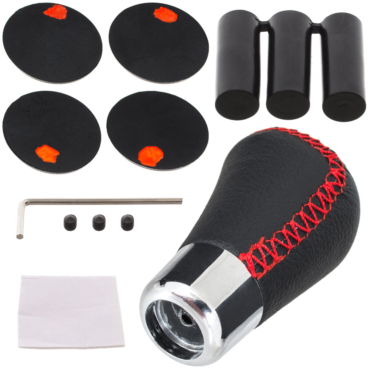 Univerzális váltógomb 5 és 6 sebességes - Piros varrás