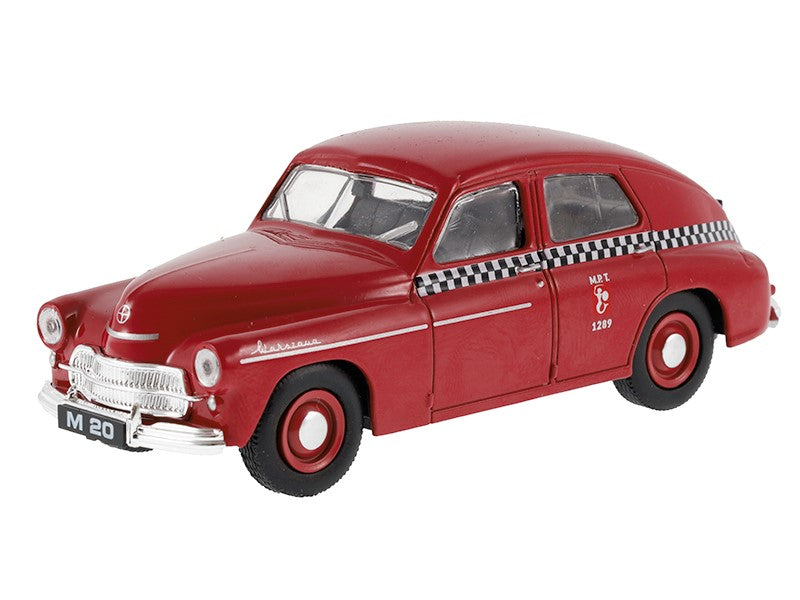 1:43 PRL WARSZAWA M20 TAXI modell cseresznye – kép 2