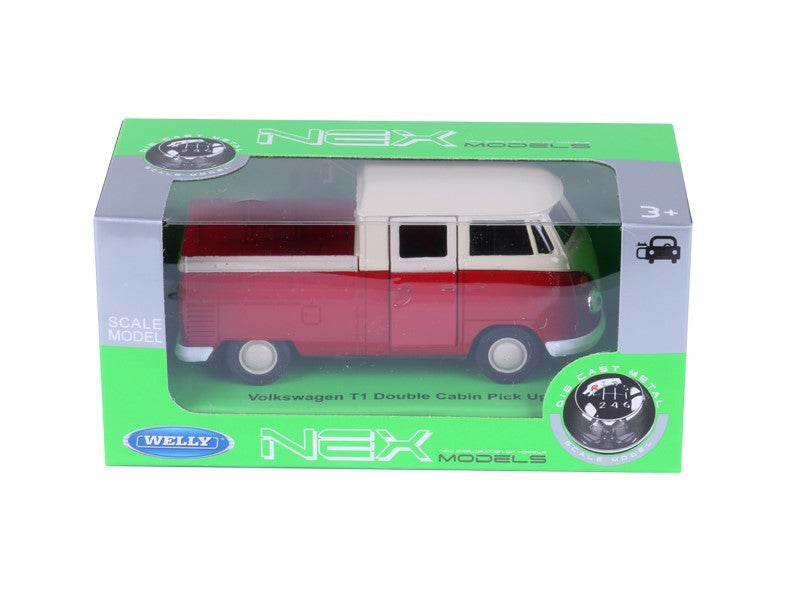 1:34 es modell VW T1 Double Cabin Pick Up krémvörös A880VTDCPCK – kép 2