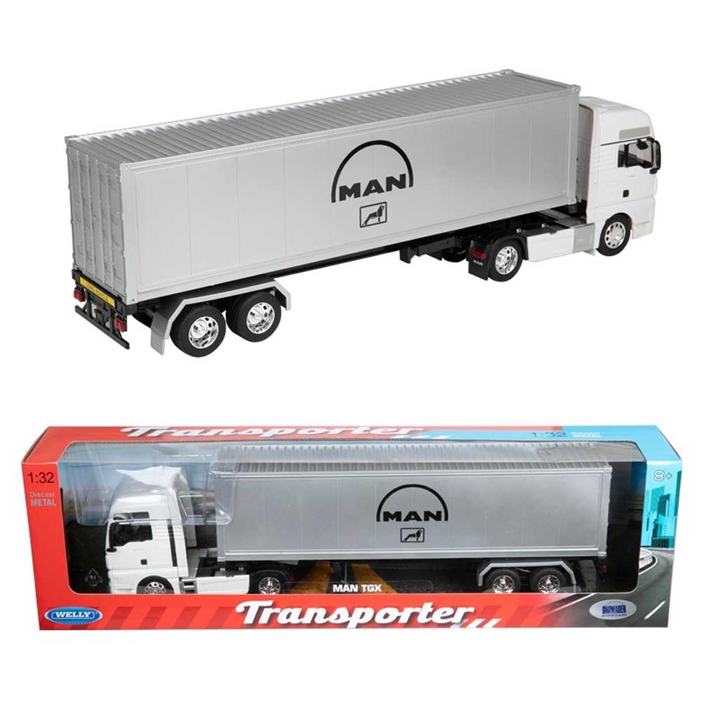 MAN TGX kamion modell 1:32 – fehér-ezűst