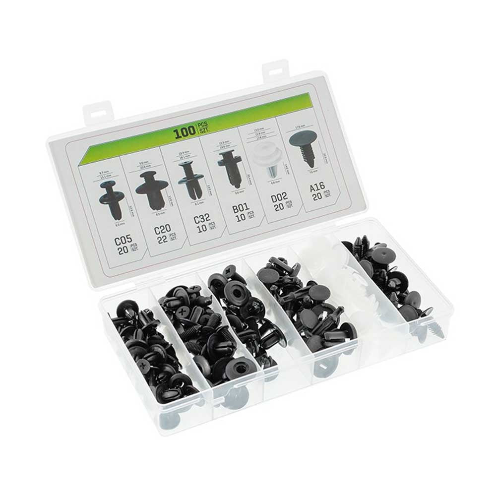 Autókárpitozó kapcsok, 100 db-os készlet