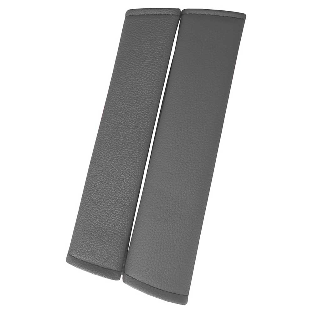 Biztonsági öv védő párnakészlet szürke színben, bőr anyagból