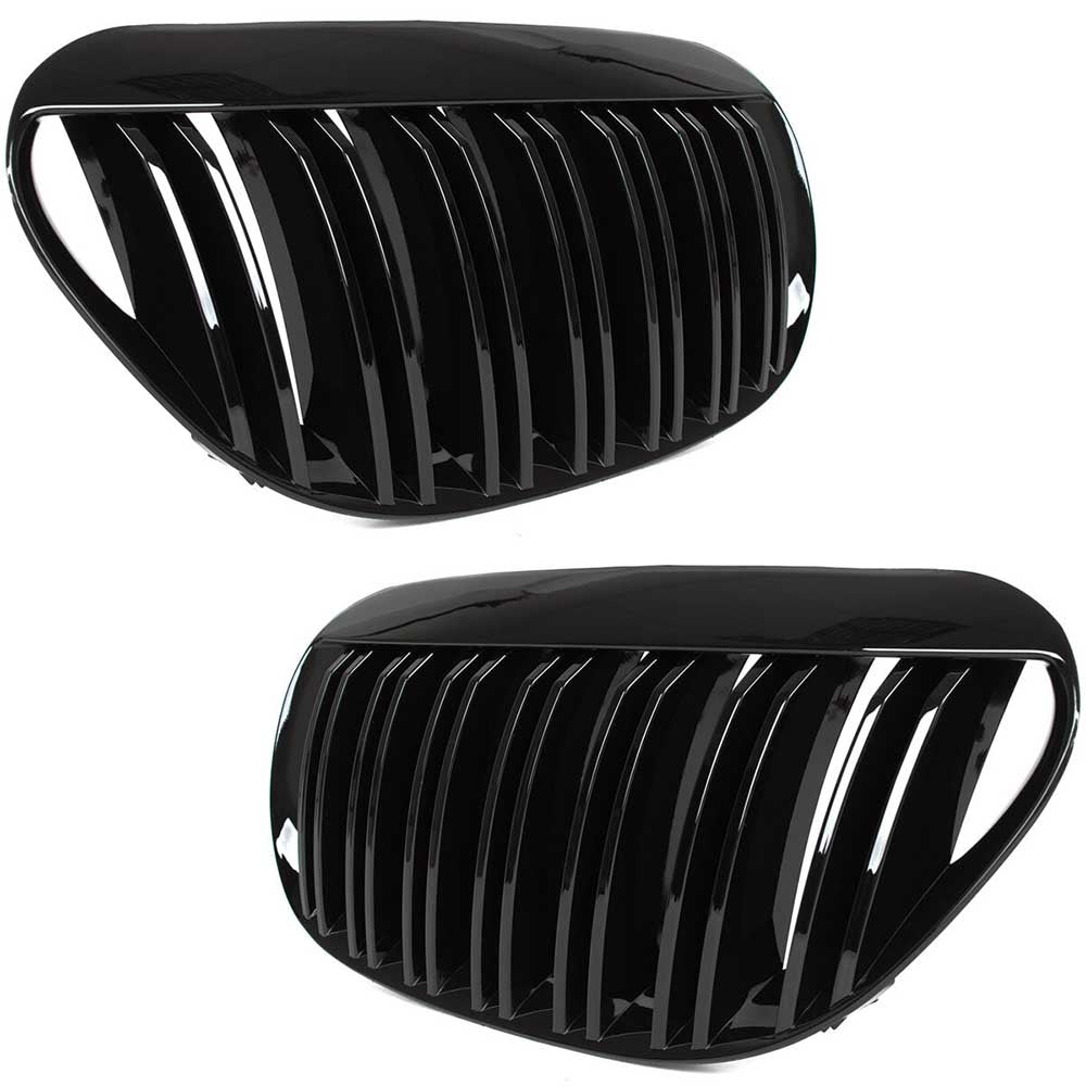 BMW 6 E63/E64 hűtőrács (fényes fekete, double bar – bal+jobb) 2004-2010