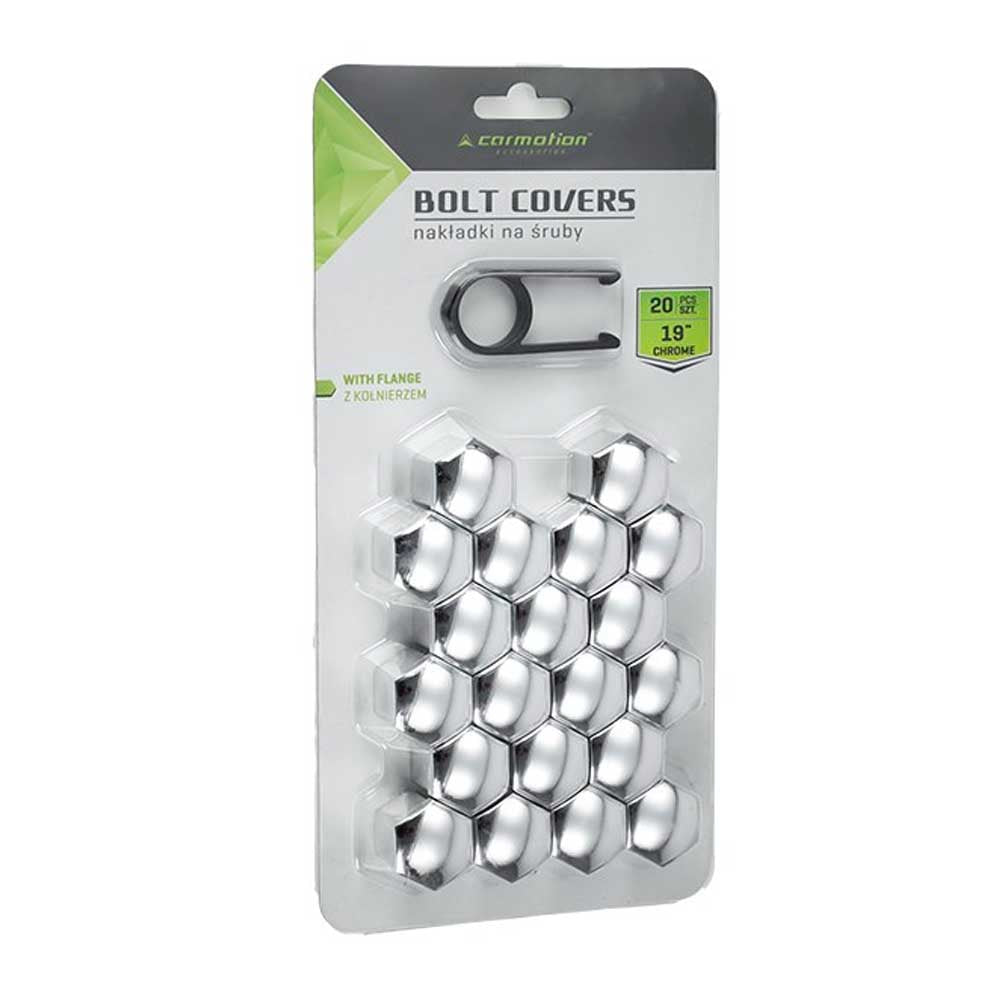 Kerékcsavar védőkupak készlet – 19 mm, króm (20 db)