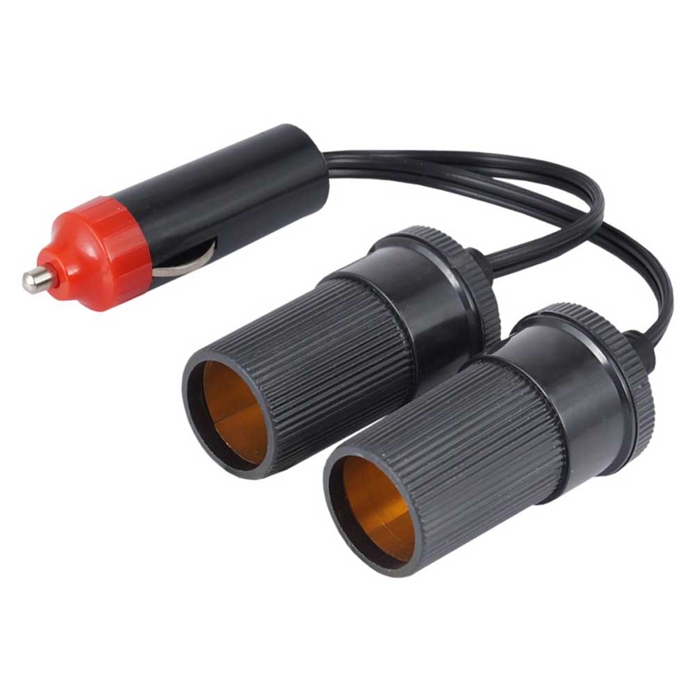 Dupla elosztó 15 cm-es kábelekkel Szivargyújtó elosztó