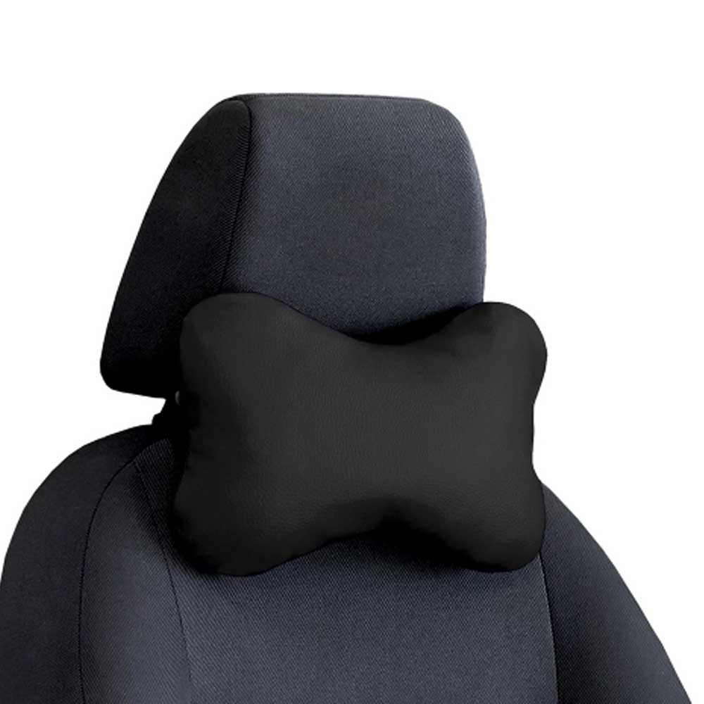 Autós nyakpárna és derékpárna - Fekete bőr