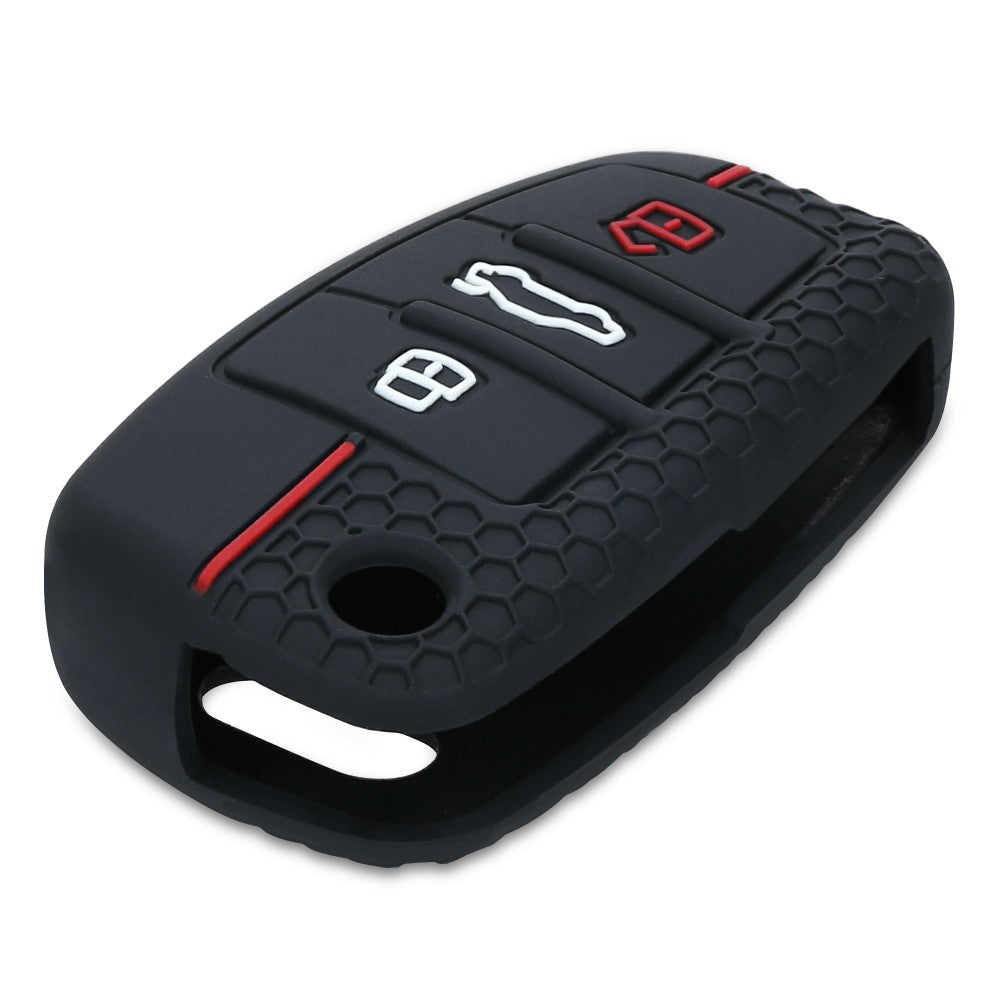 Audi kulcs szilikon tok 3 gombos Fekete