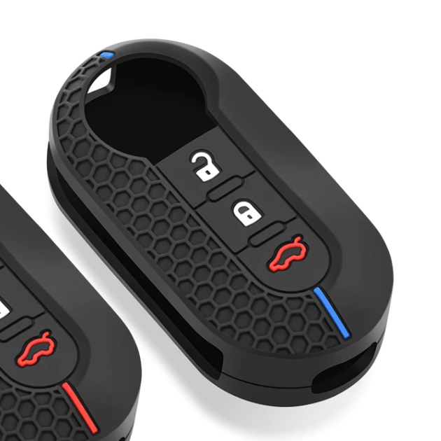 Fiat kulcs szilikon tok 3 gombos Kék