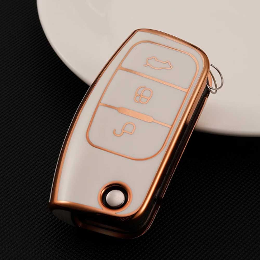 Ford kulcs TPU tok 3 gombos - Fehér