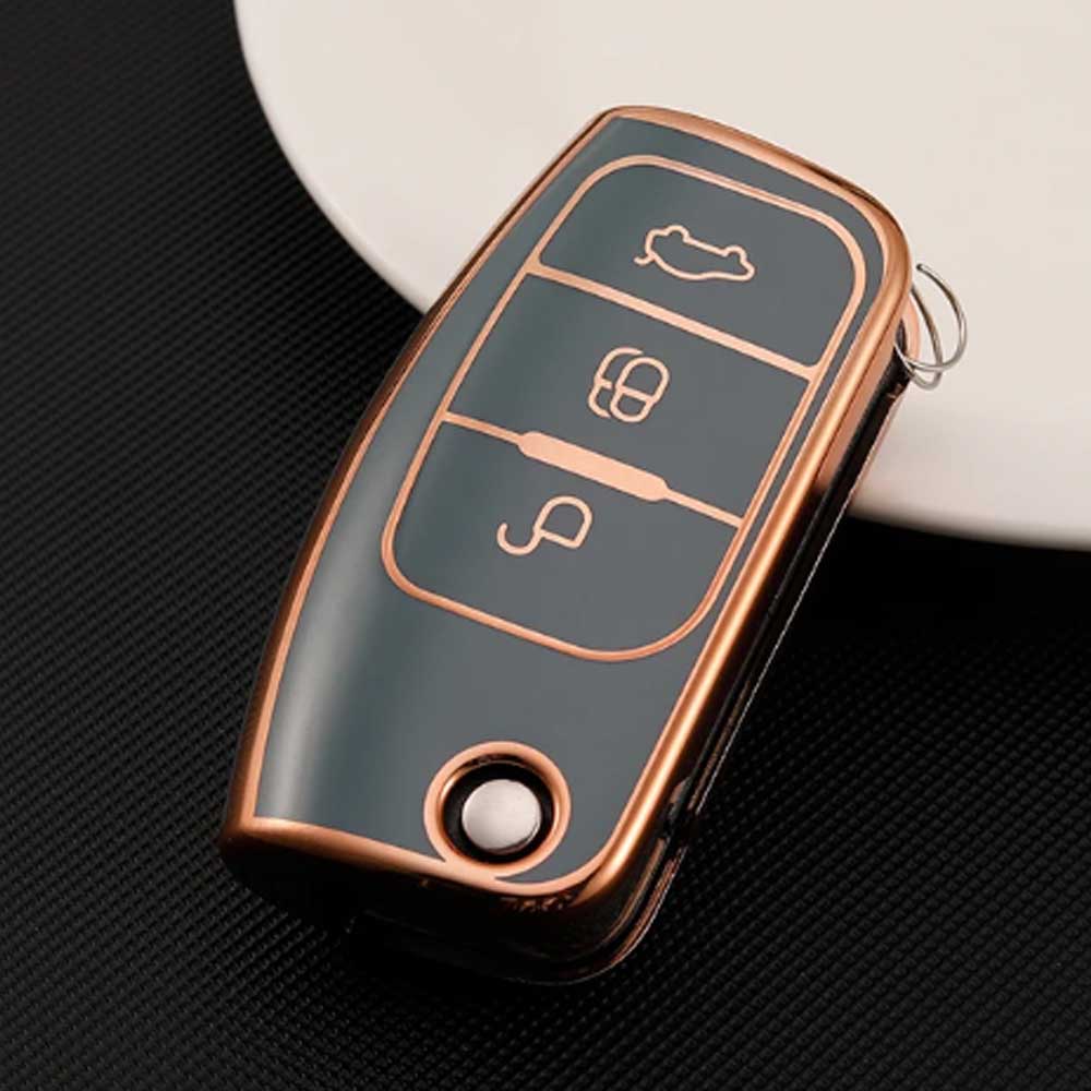 Ford kulcs TPU tok 3 gombos - Szürke