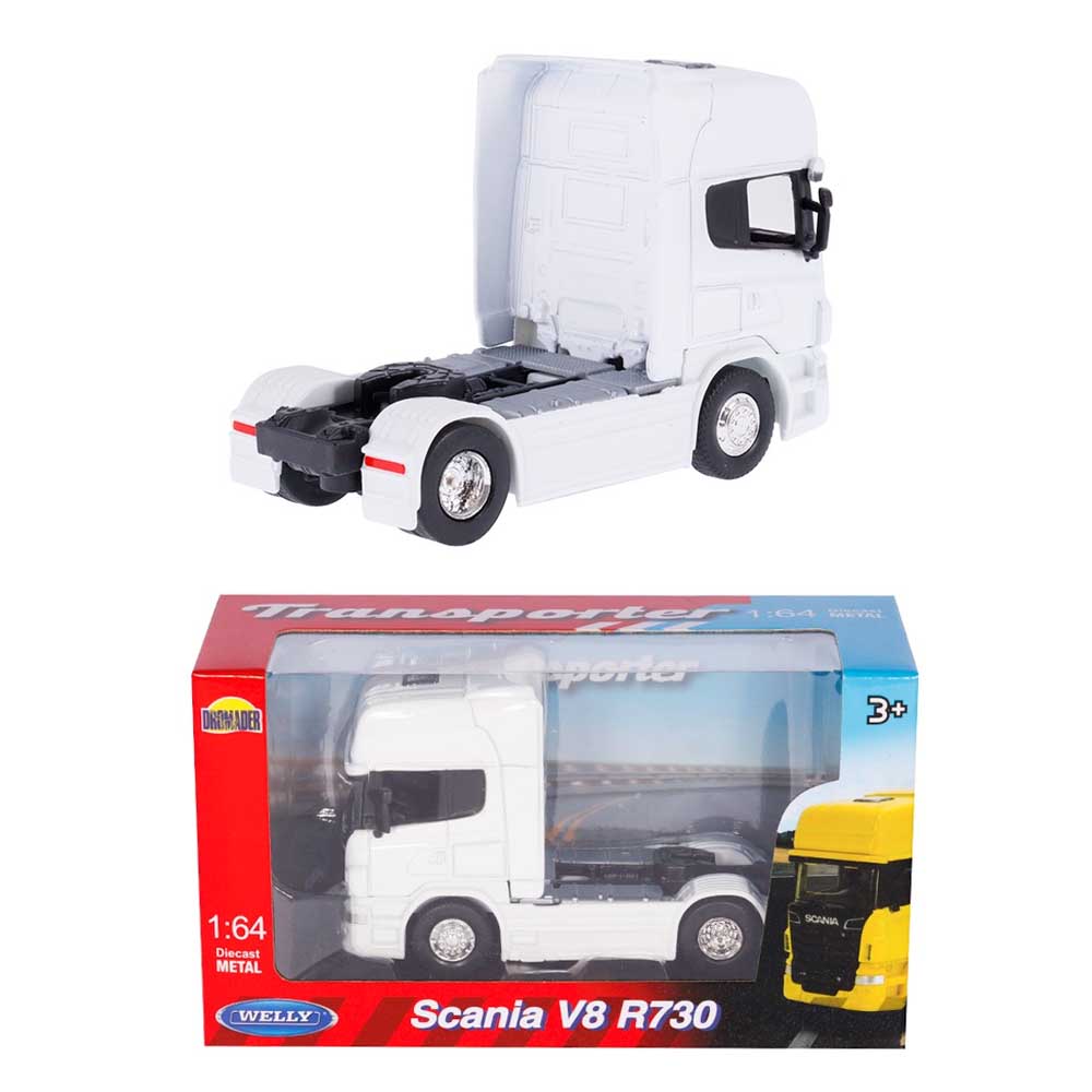 Scania V8 R730 kamion modell 1:64 fehér