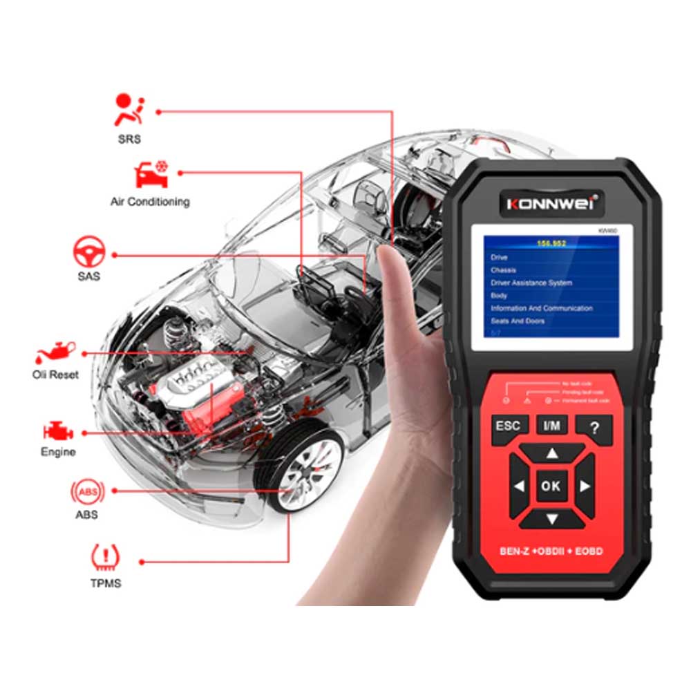 Konnwei KW460 Mercedes Benz OBDII autódiagnosztikai szkenner
