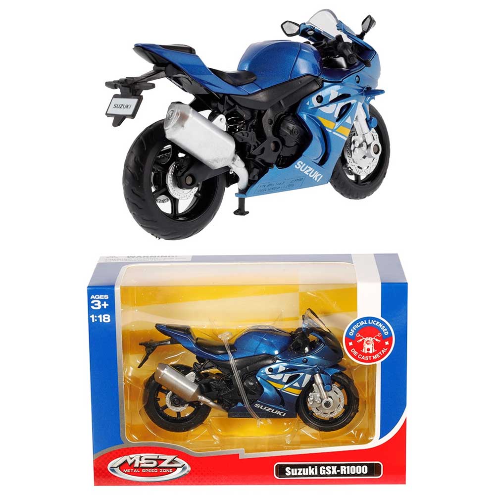 Motor modell – Suzuki GSX-R1000 (1:18, kék)