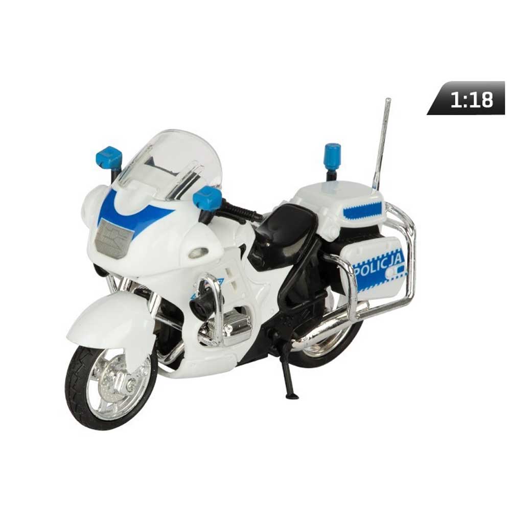 Motor modell – Rendőrségi motorkerékpár (1:18, fehér)