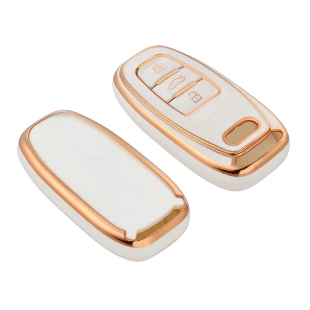 Audi kulcs TPU tok 3 gombos - Fehér