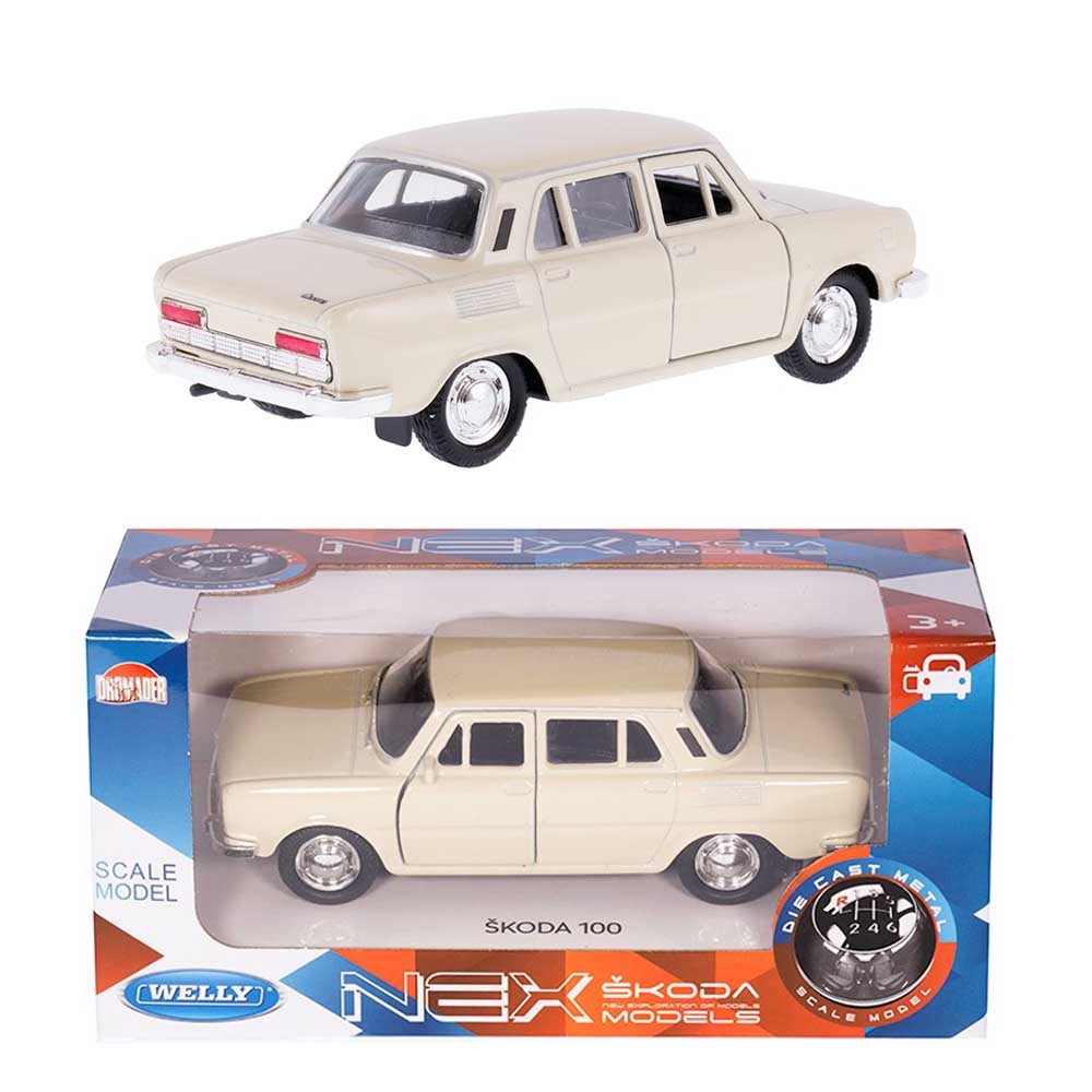 Skoda 100 modellautó 1:32 - krémszínű